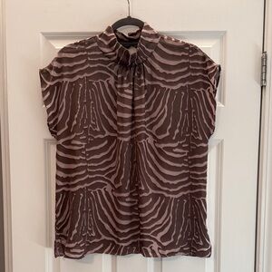 Lola & Sophie Brown Zebra Print Blouse